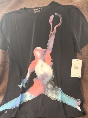 Jordan Black Tee with Multicolor Jumpman Silhouette